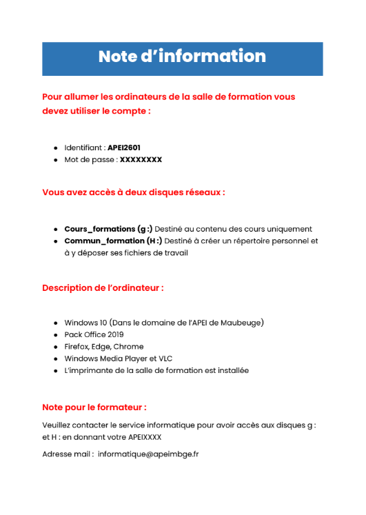 Note d'information